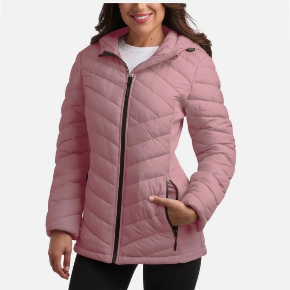 Reebock’s Pink Lightweight Quilted Puffer Jacket, Size Medium